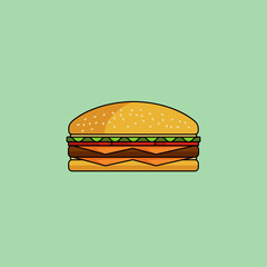 Cute icon cheeseburger