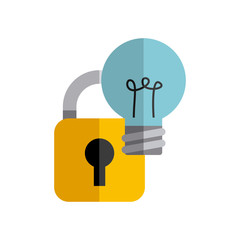 bulb light with business icon vector illustration design