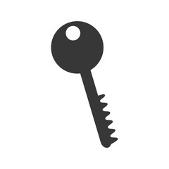 key object security and safety element silhouette vector illustration