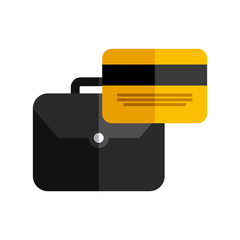 briefcase portfolio with business icon vector illustration design