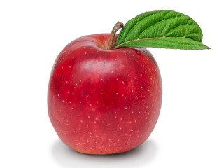 Fresh red apple on white background