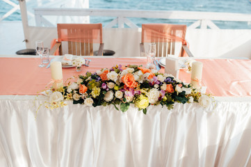 table set for wedding or another catered event