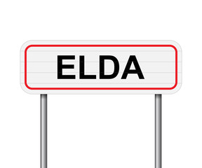Welcome to Elda Spain road sign vector
