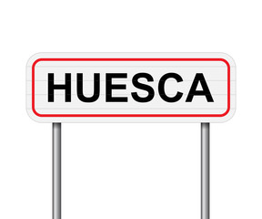 Welcome to Huesca Spain road sign vector