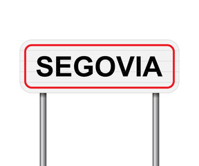 Welcome to Segovia Spain road sign vector