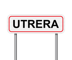 Welcome to Utrera Spain road sign vector
