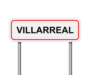 Welcome to Villarreal Spain road sign vector