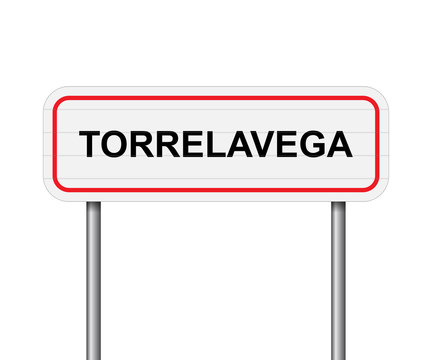 Welcome to Torrelavega Spain road sign vector
