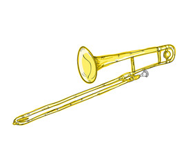 trumpet musical instrument. traditional music element. vector illustration
