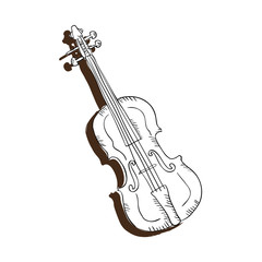 Fototapeta na wymiar violin musical instrument. classic music element. vector illustration