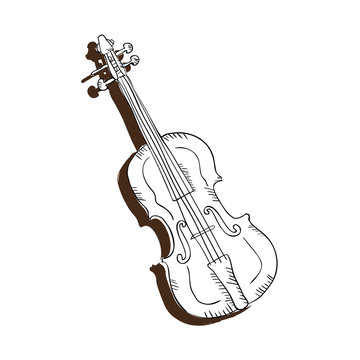 violin musical instrument. classic music element. vector illustration