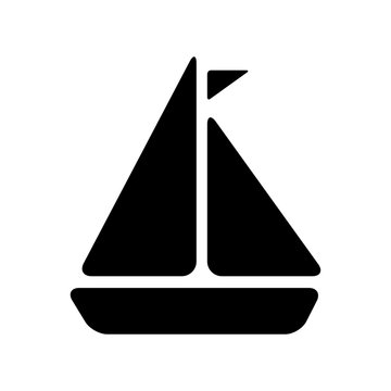 sailboat ship symbol. nautical boat with  flag. vector illustration