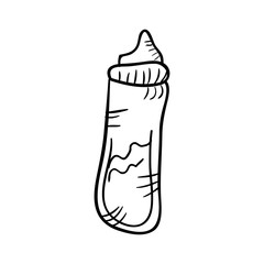 baby pacifier bottle feeding element. draw design. vector illustration