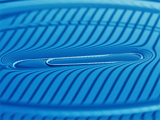Surface tension - paperclip on water surface macro, in striped lighting, not photoshopped, simple physics © atdigit