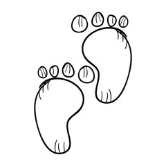 child pair of baby footprints. Toddler barefoot symbol. vector illustration