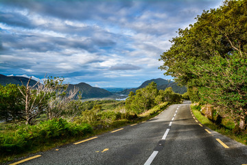 Panoramic street along the Ring of Kerry, County Kerry, Ireland