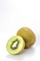 whole kiwi fruit and half