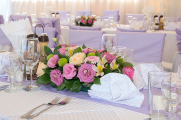 Decoration of festive tables.