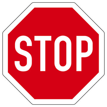 Stop vector road sign isolated / Vektor Stopschild isoliert 