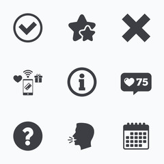 Information icons. Question FAQ symbol.