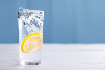 fresh cool water pouring into glass