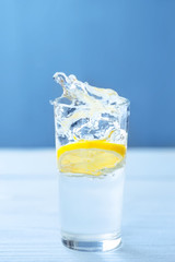 fresh cool water pouring into glass