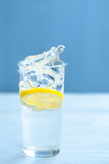 fresh cool water pouring into glass