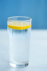 fresh cool water pouring into glass