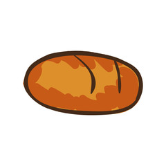 bread bakery food product. drawn design. vector illustration