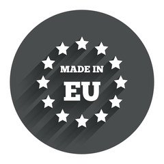 Made in EU icon. Export production symbol.