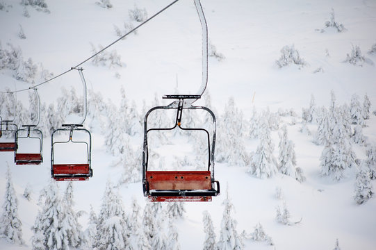 cable car lift at ski resort