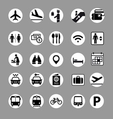 Set of icons for transport. Vector icons