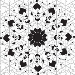 Ethnic black and white seamless pattern