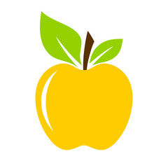 Yellow ripe apple vector illustration