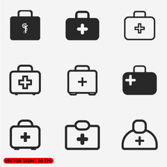 Medical case sign icons set