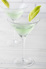 Fresh home made Apple Martini cocktails