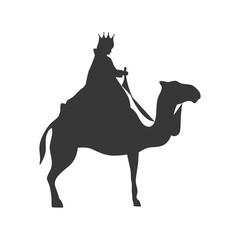 magi with camel. christmas religious symbol. vector illustration
