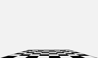 Black and white chess board in different perspective.