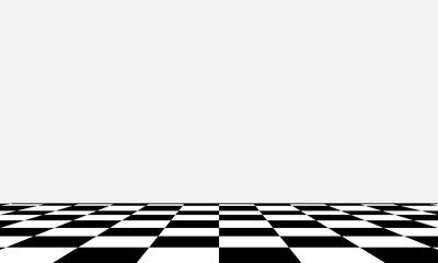 Black and white chess board in different perspective.