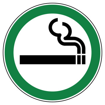 srg1 SignRoundGreen - German - ez1 ErlaubnisZeichen: Rauchen erlaubt - english - allowed sign: smoking allowed - g4710