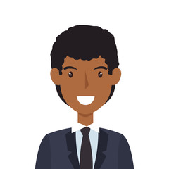 avatar man face smiling cartoon. wearing suit and tie. vector illustration