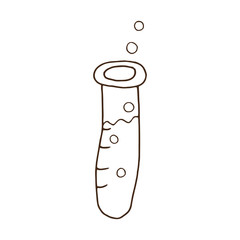 test tube and bubbles. chemistry and scientific utensil. vector illustration