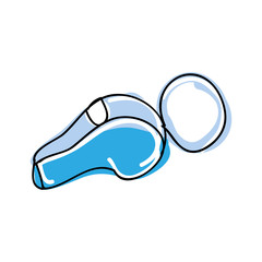 whistle sport object equipment. drawn design. vector illustration