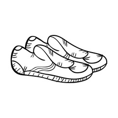water pair shoes equipment.  drawn design. vector illustration