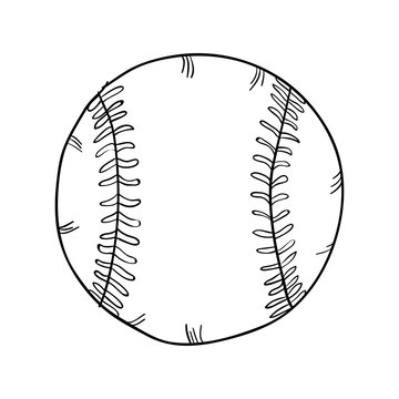 baseball ball sport game equipment. drawn equipment. vector illustration