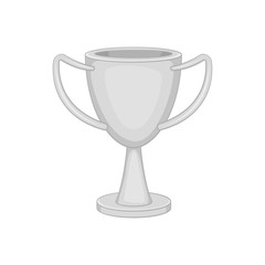 Trophy cup icon in black monochrome style on a white background vector illustration