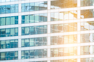 Reflections in office building
