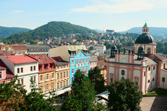 View on historic center of Decin in Czech Republic