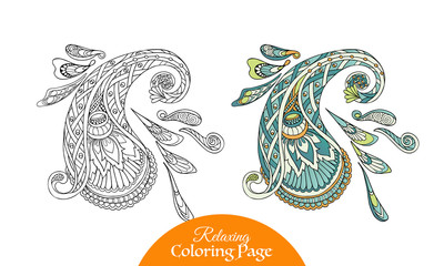 Ethnic Amulet. Coloring book for adult and older children. Color