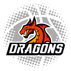 Obraz premium Dragon sport logo basketball design